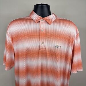 Greg Norman Performance Golf Polo Shirt Mens 2XL Orange White Excellent Cond.